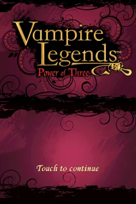 Vampire Legends - Power of Three (USA) (NDSi Enhanced) screen shot title